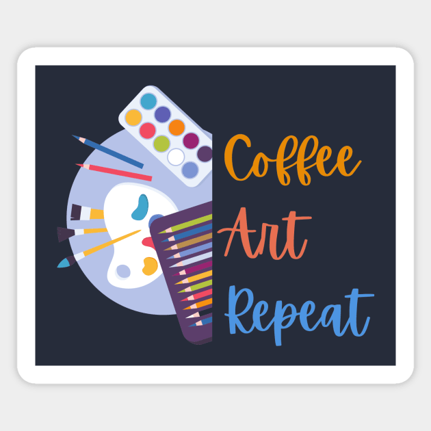 Coffee Art Repeat- Art Teacher Sticker by Haministic Harmony